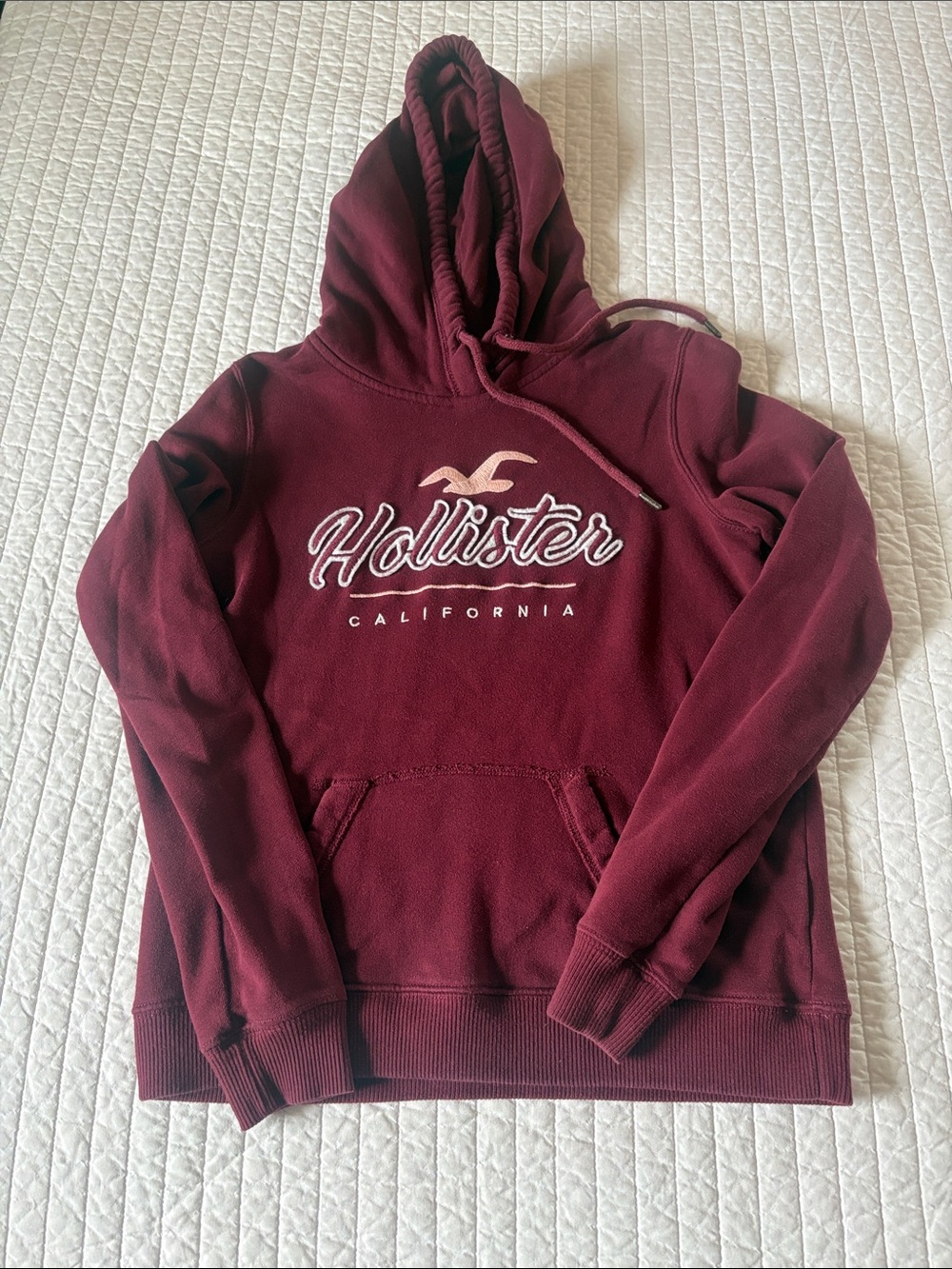 Hollister Maroon Logo Hooded Sweatshirt